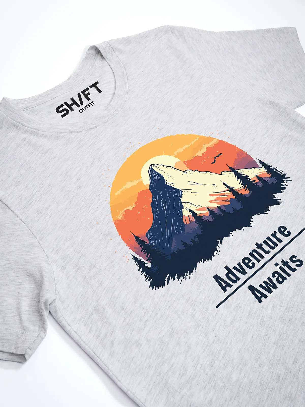 Abenteuer Wartet T-Shirt Ash - Fruehling mit ShiftOutfit