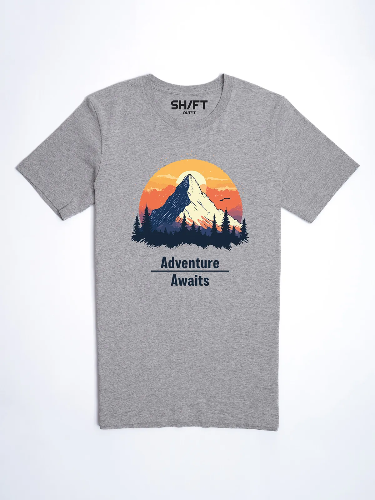 Abenteuer Wartet T-Shirt Athletic Heather - Fruehling mit ShiftOutfit