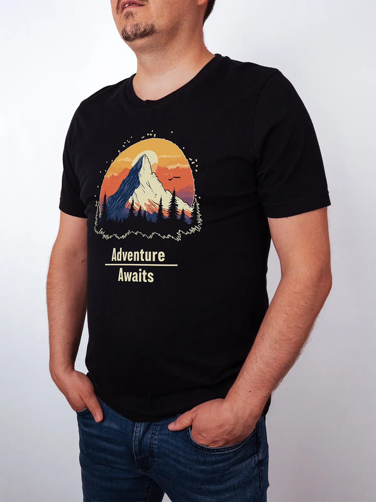 Abenteuer Wartet T-Shirt Black - Fruehling ShiftOutfit