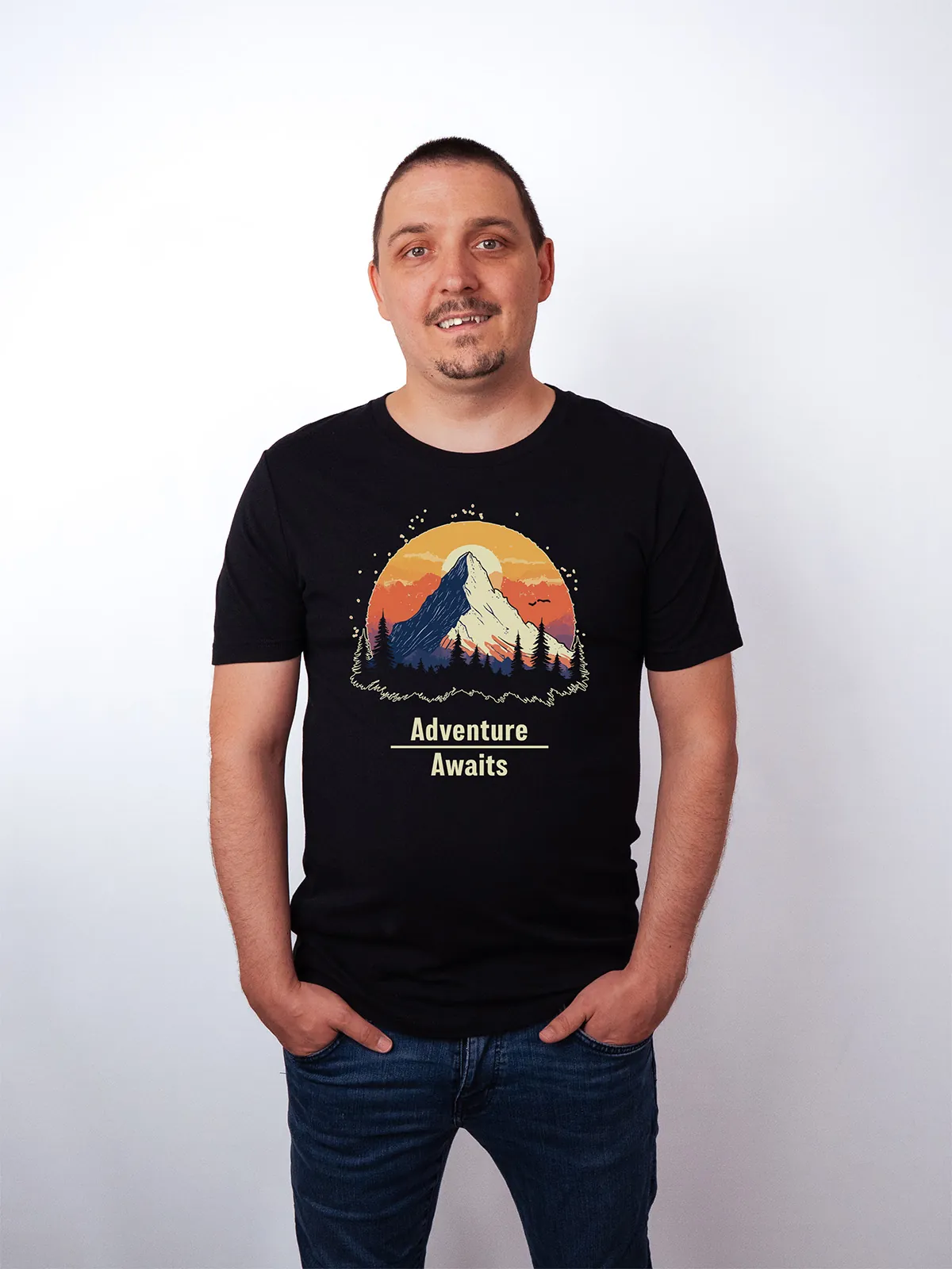 Abenteuer Wartet T-Shirt Black - Fruehling ShiftOutfit