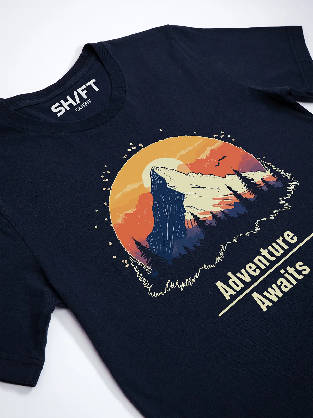 Abenteuer Wartet T-Shirt Navy - Fruehling mit ShiftOutfit