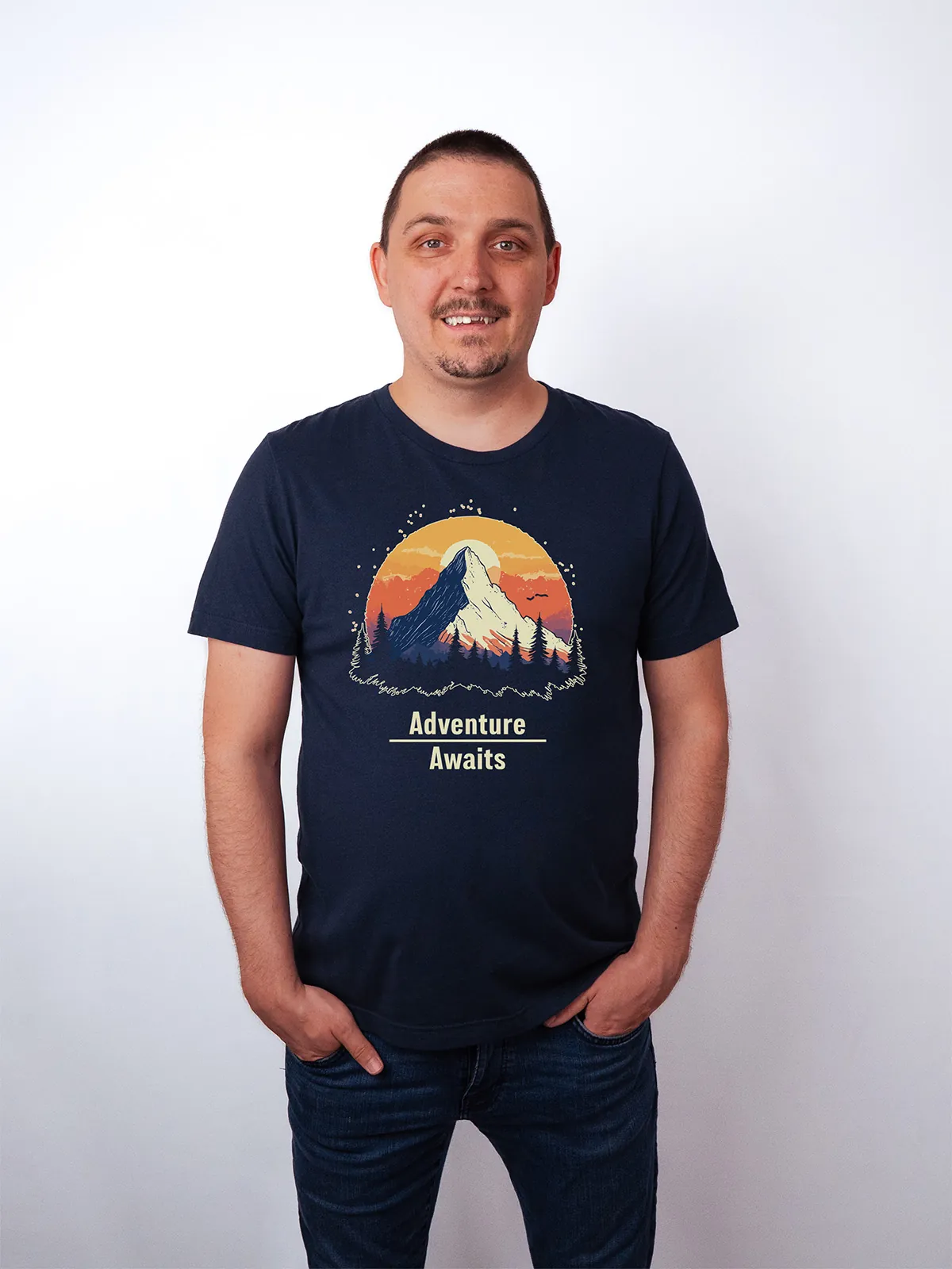 Abenteuer Wartet T-Shirt Navy - Fruehling mit ShiftOutfit