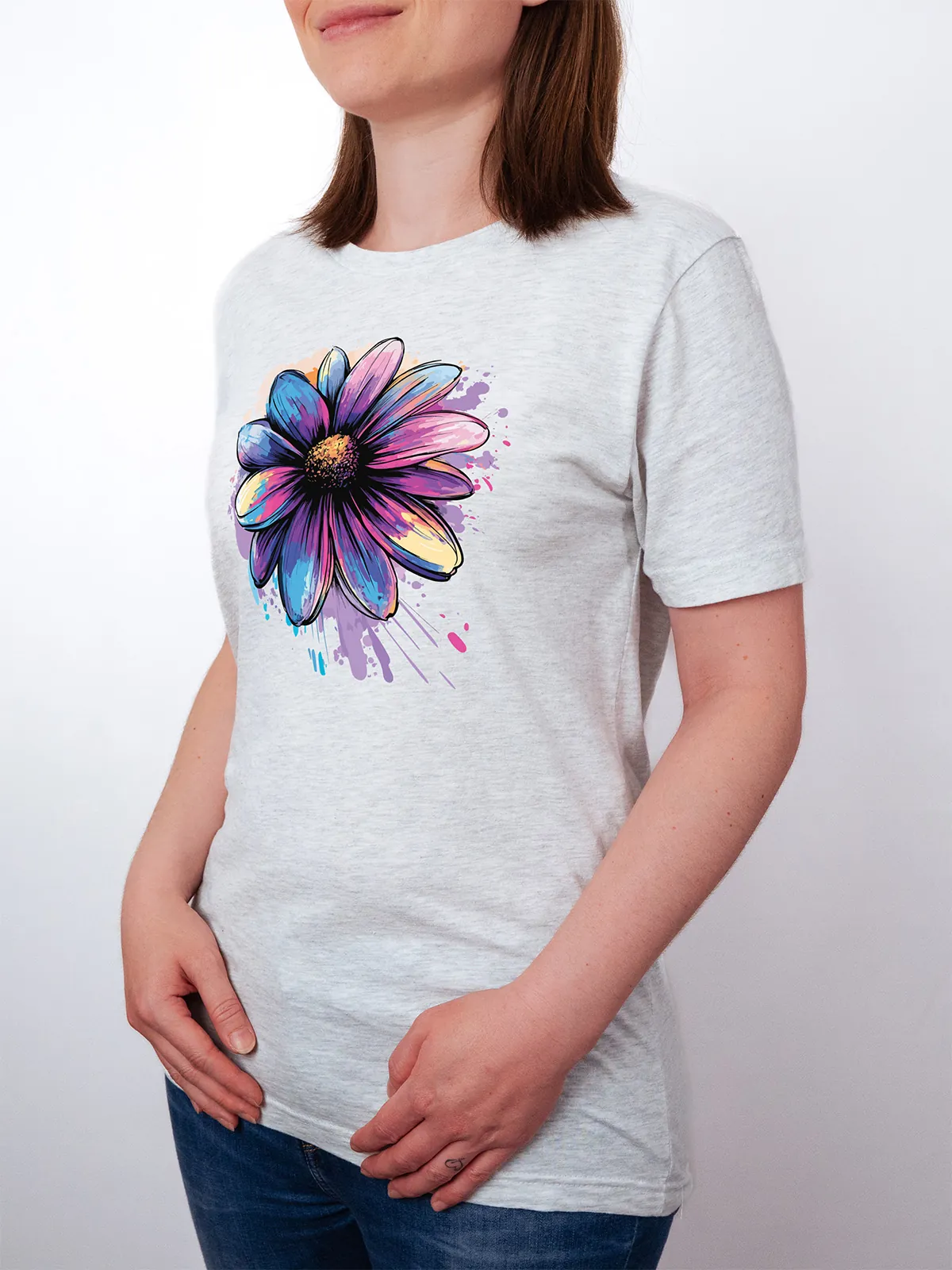 Bemalte Bluetenblaetter Ash T-Shirt - Fruehlingsmode