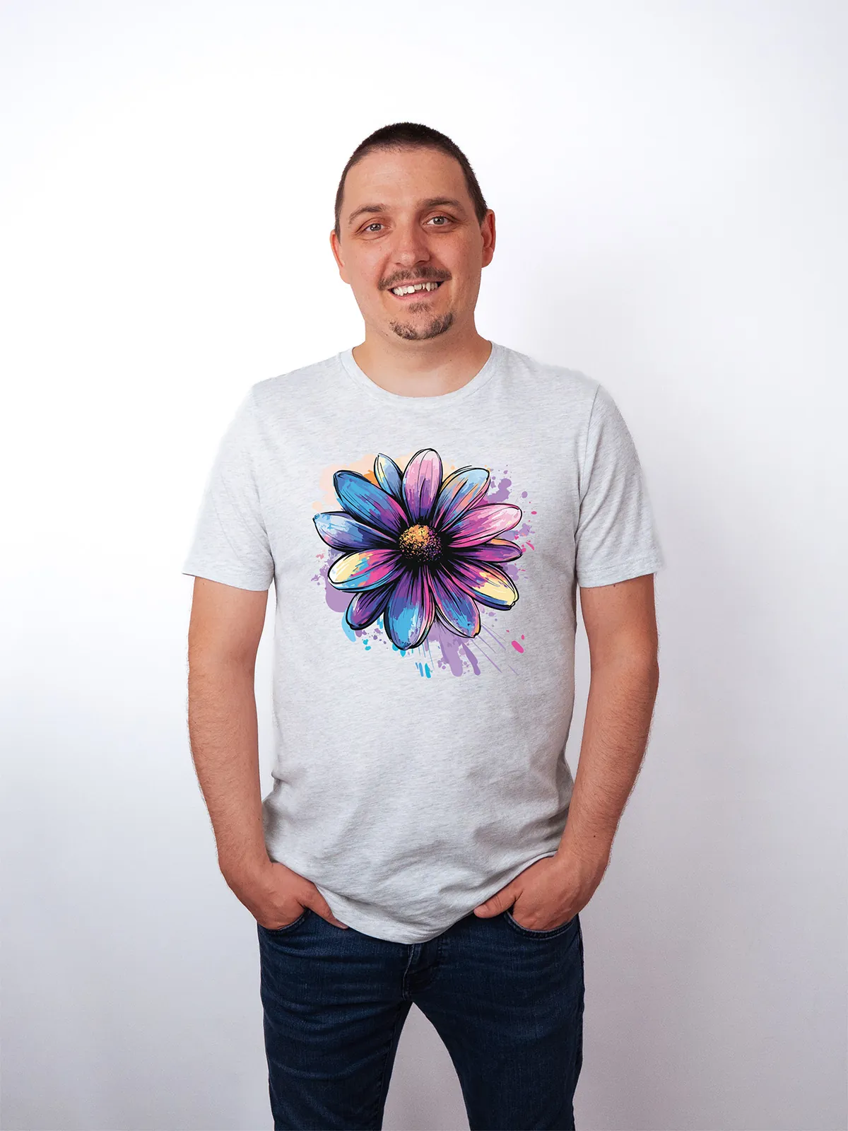 Bemalte Bluetenblaetter Ash T-Shirt - Fruehlingsmode