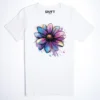 Bemalte Bluetenblaetter T-Shirt White - Fruehling mit ShiftOutfit