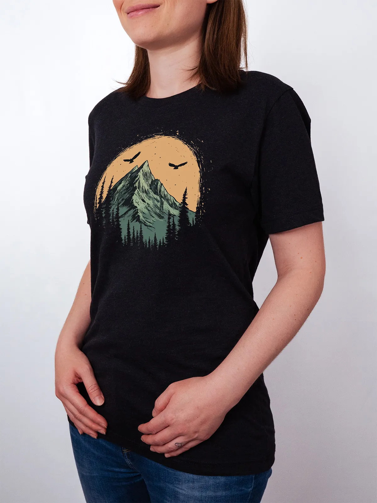Berg Adler T-Shirt Black Heather - Fruehling Kollektion