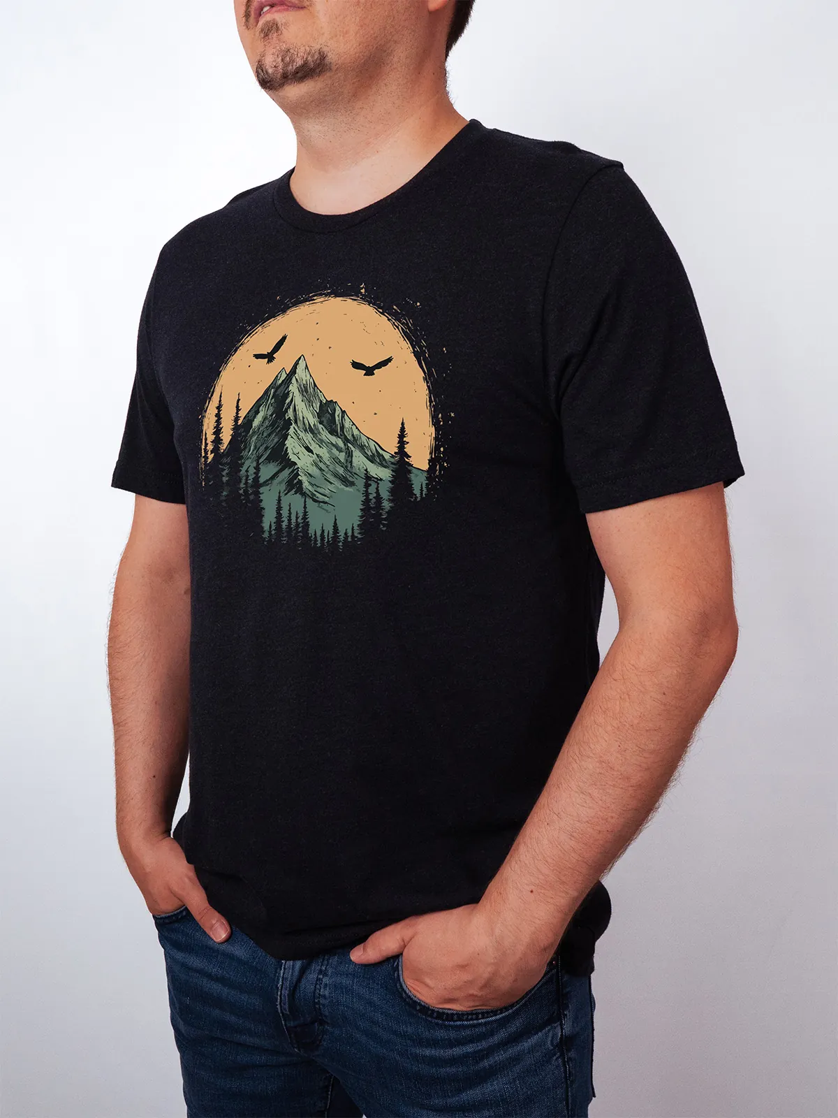 Berg Adler T-Shirt Black Heather - Fruehling Kollektion