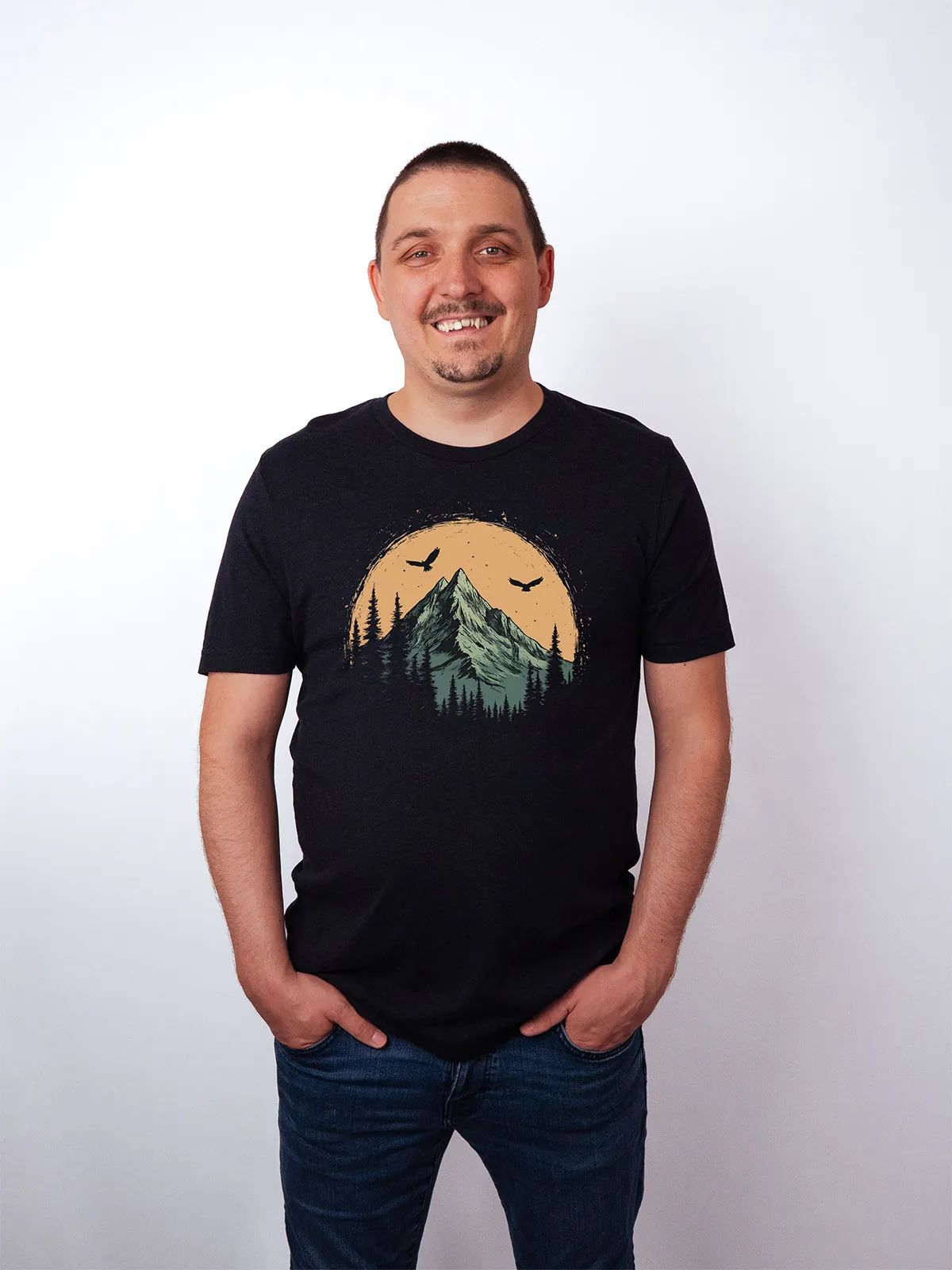 Berg Adler T-Shirt Black Heather - Neustart