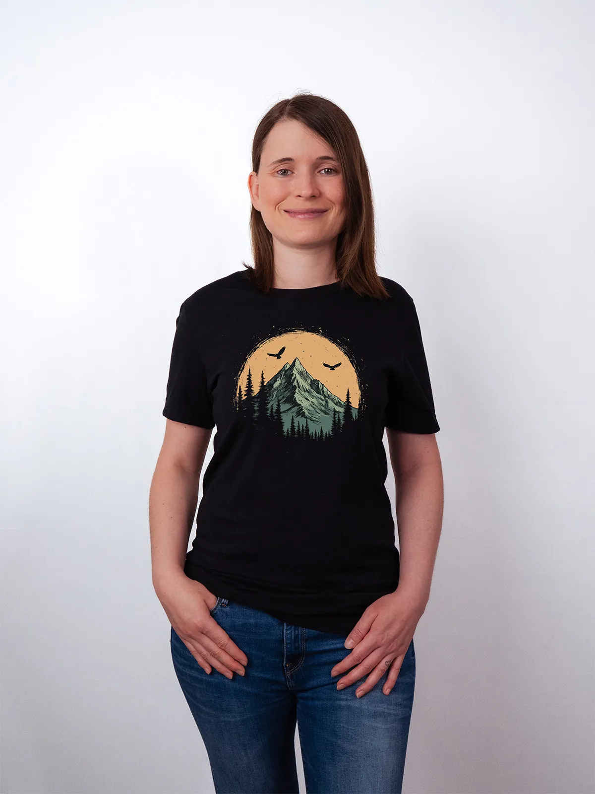 Berg Adler Black T-Shirt - Fruehlingsmode