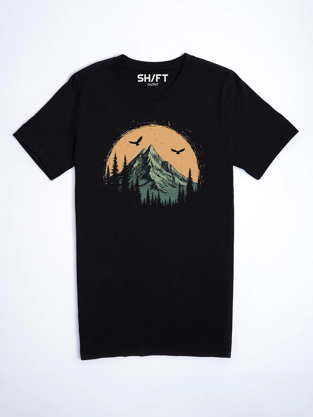 Berg Adler T-Shirt Black - Fruehling mit ShiftOutfit