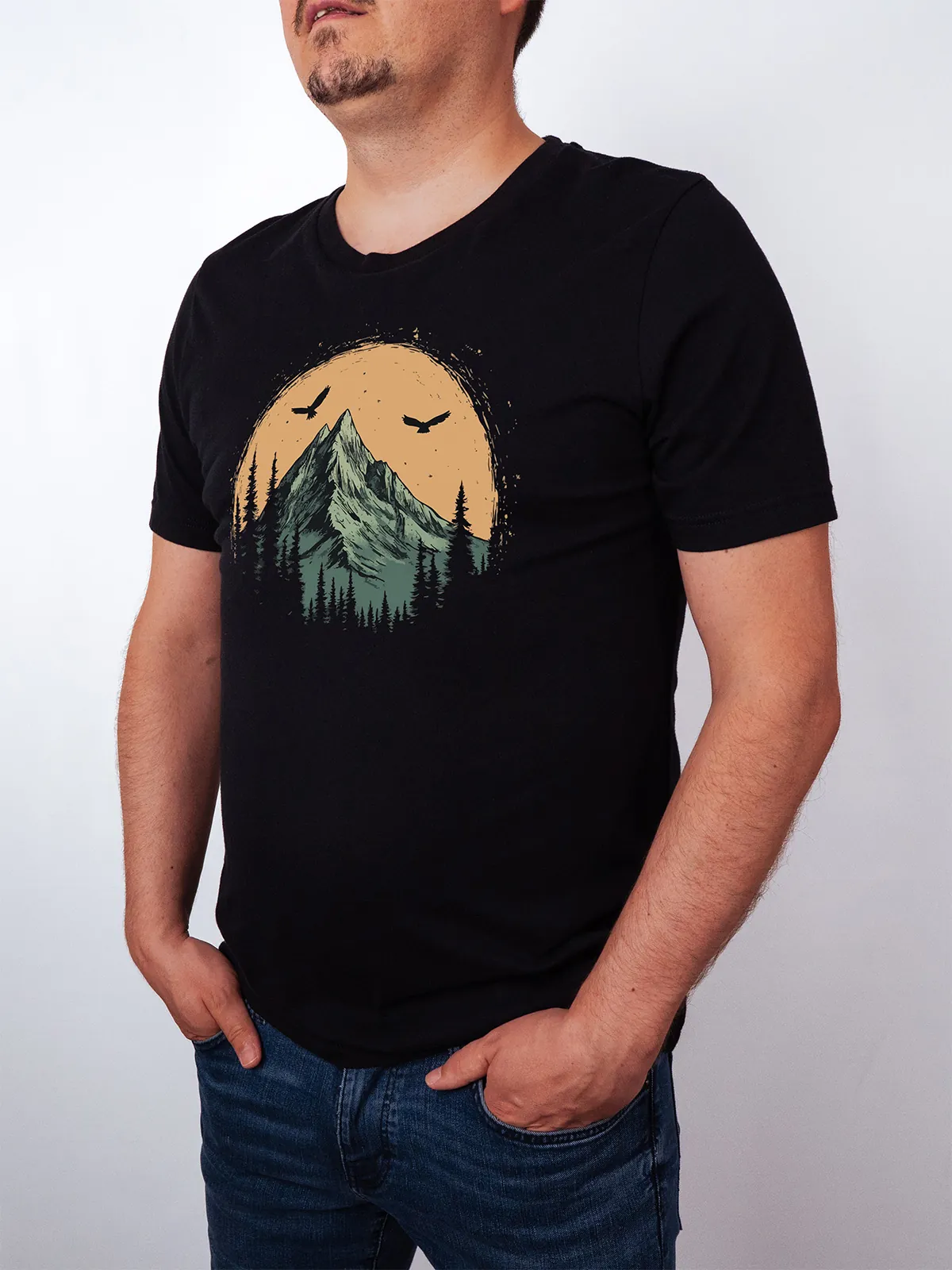 Berg Adler Black T-Shirt - Fruehlingsmode