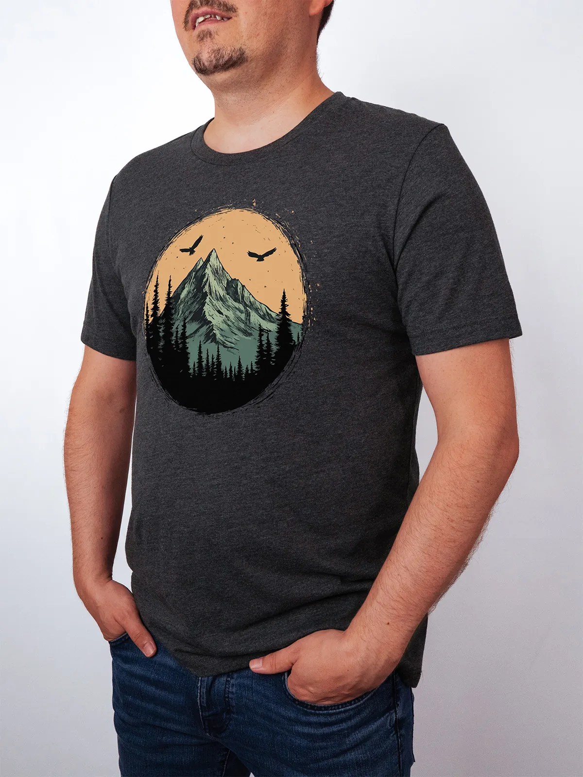 Berg Adler T-Shirt Dark Grey Heather - Fruehling Kollektion