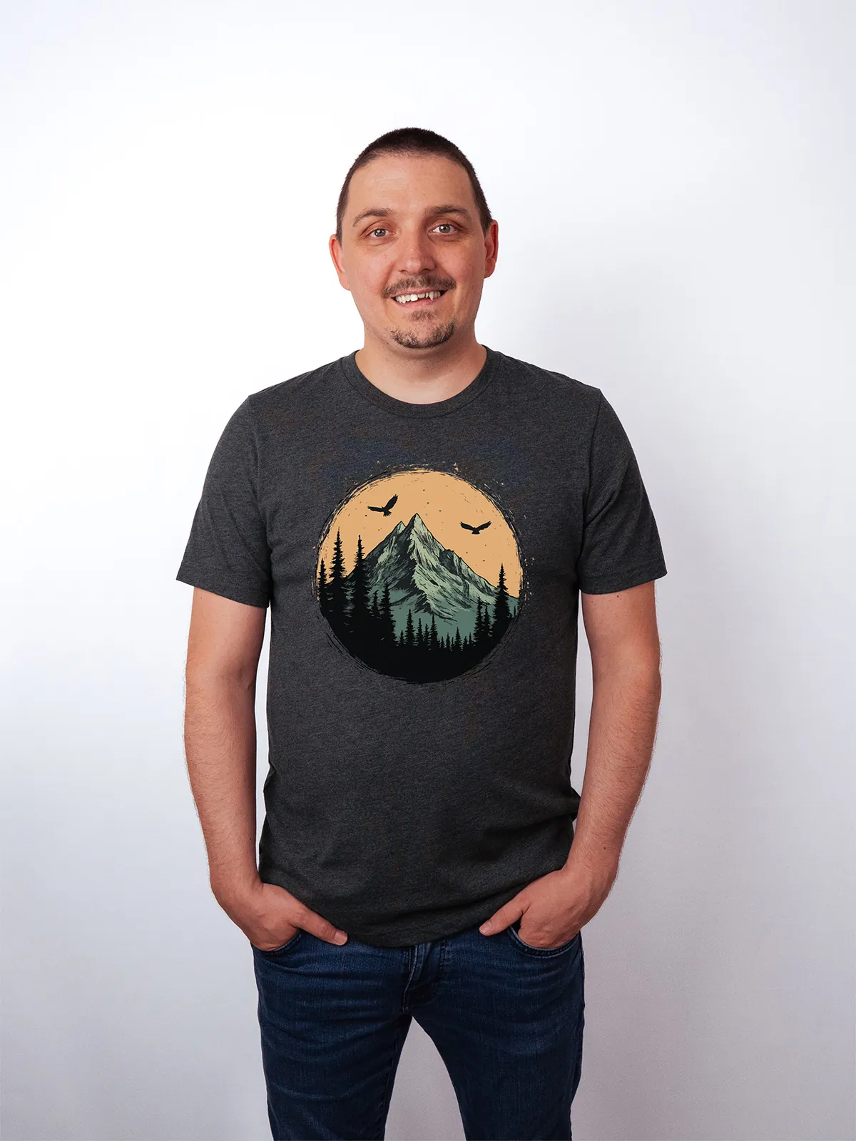 Berg Adler T-Shirt Dark Grey Heather - Fruehling ShiftOutfit