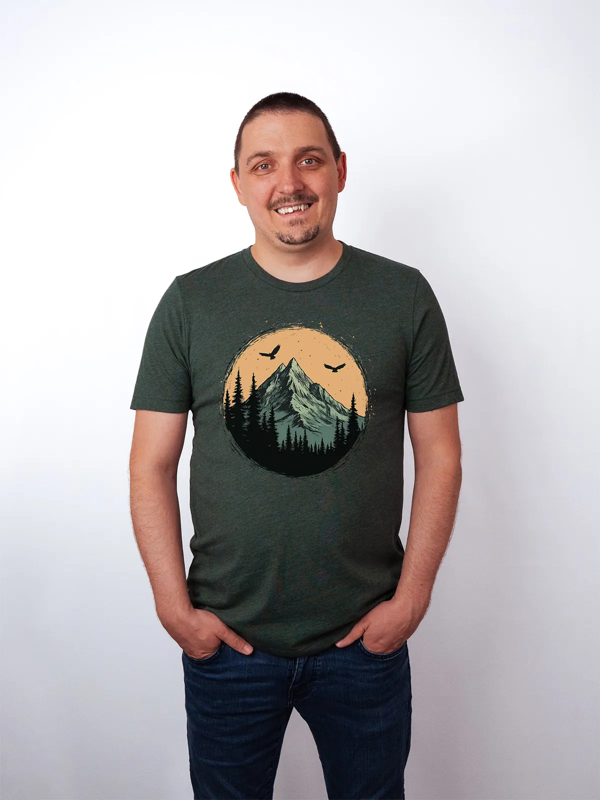 Berg Adler Heather Forest T-Shirt - Fruehlingsmode