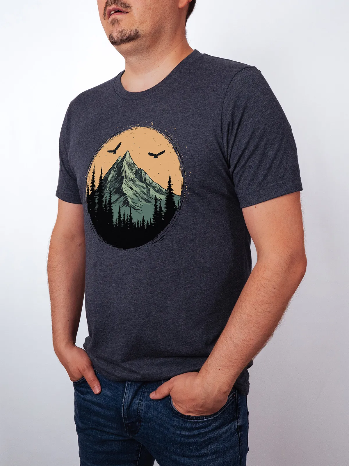 Berg Adler T-Shirt Heather Midnight Navy - Fruehling ShiftOutfit