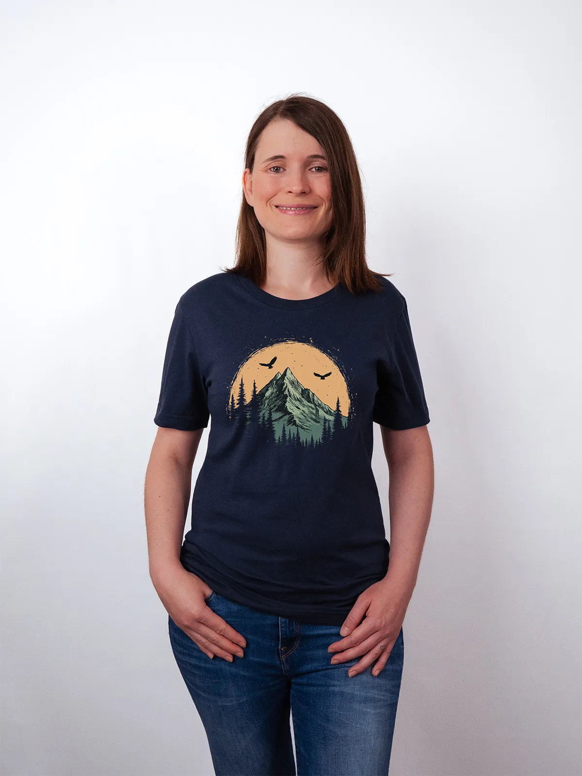 Berg Adler T-Shirt Navy - Fruehling ShiftOutfit