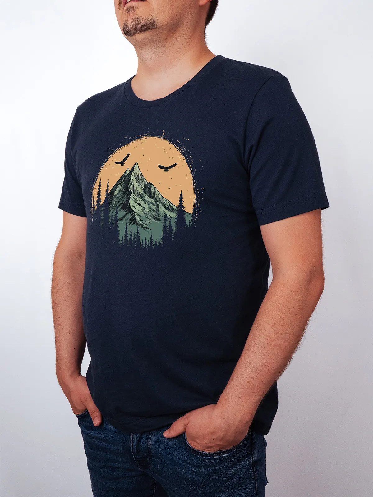 Berg Adler T-Shirt Navy - Fruehling ShiftOutfit