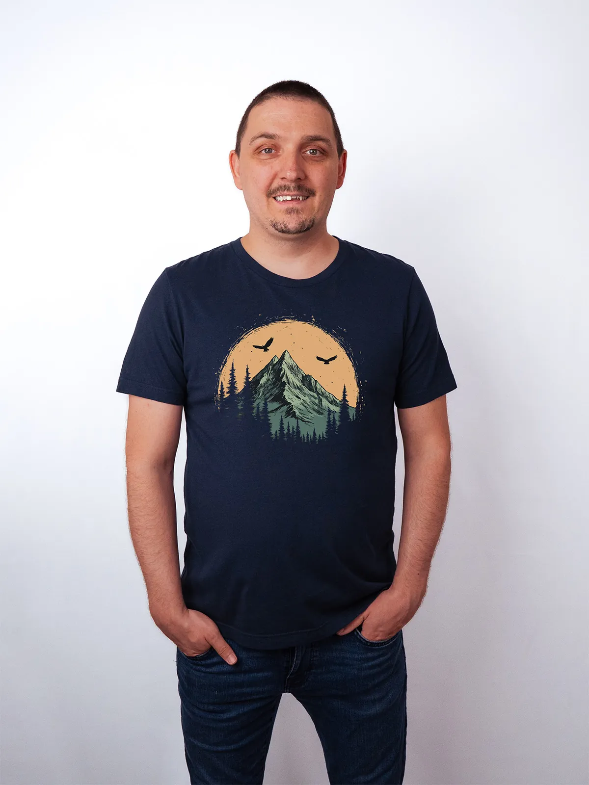 Berg Adler T-Shirt Navy - Fruehling ShiftOutfit