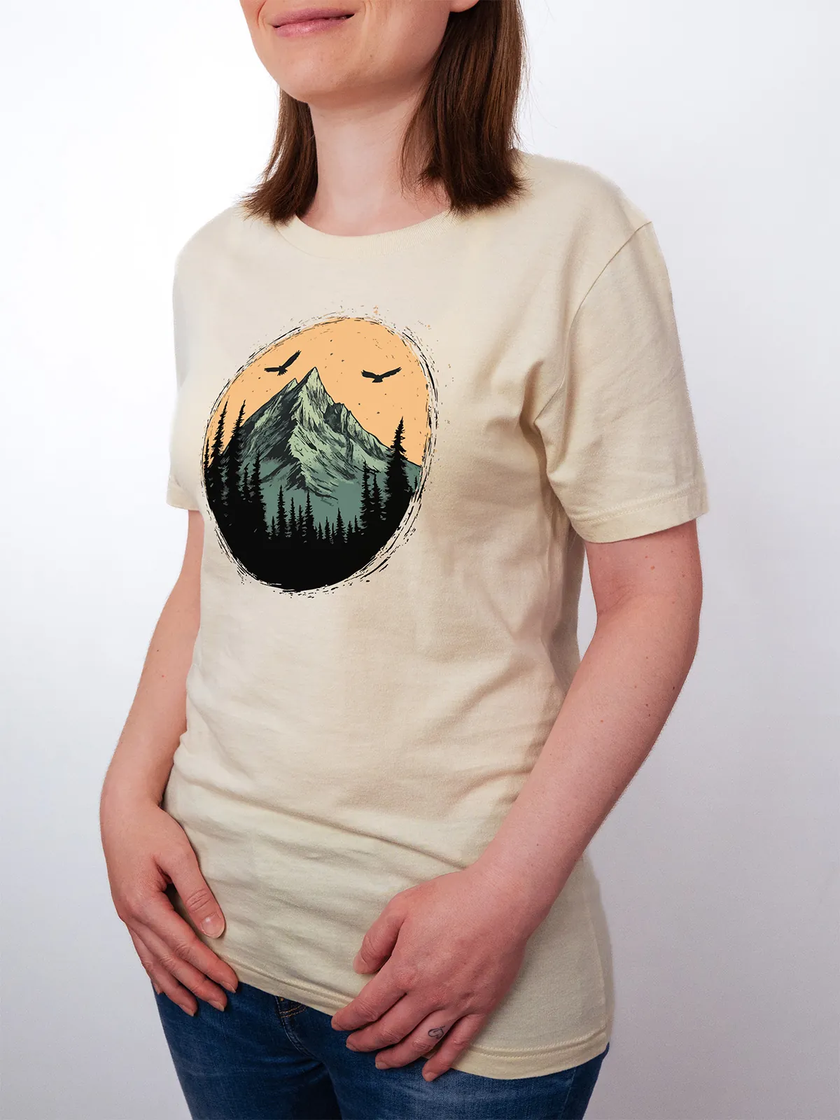 Berg Adler Soft Cream T-Shirt - Fruehlingsmode