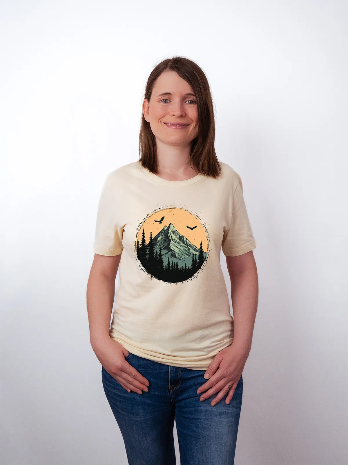 Berg Adler T-Shirt Soft Cream - Fruehling Kollektion