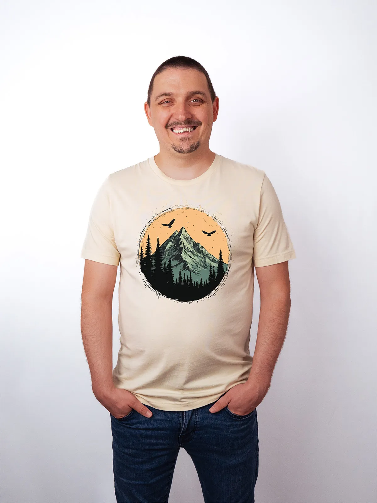 Berg Adler Soft Cream T-Shirt - Fruehlingsmode