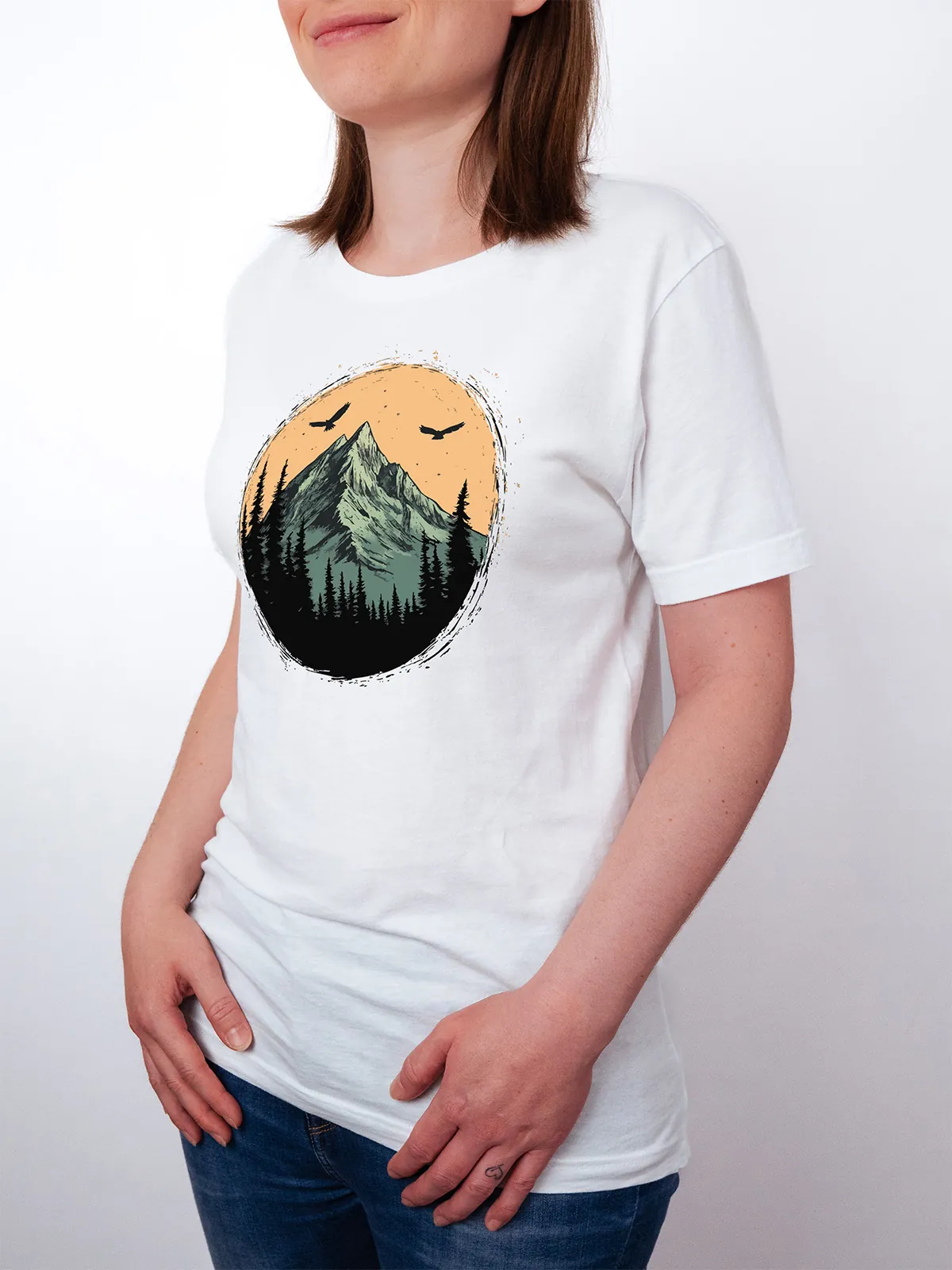 Berg Adler T-Shirt White - Fruehling ShiftOutfit