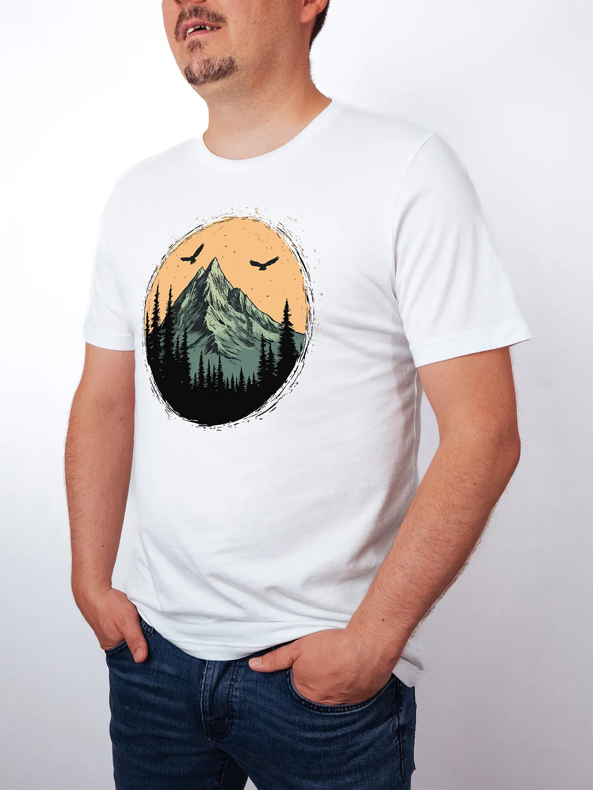 Berg Adler T-Shirt White - Fruehling ShiftOutfit