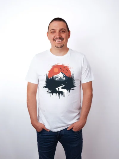 Berg Einsamkeit T-Shirt White - Fruehling Kollektion