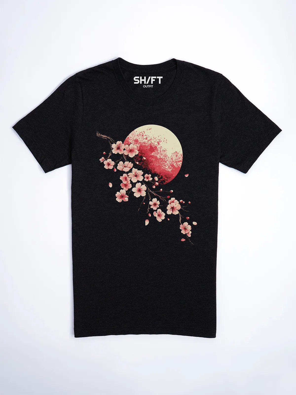 Bluetenmond T-Shirt in Black Heather, Hauptansicht.