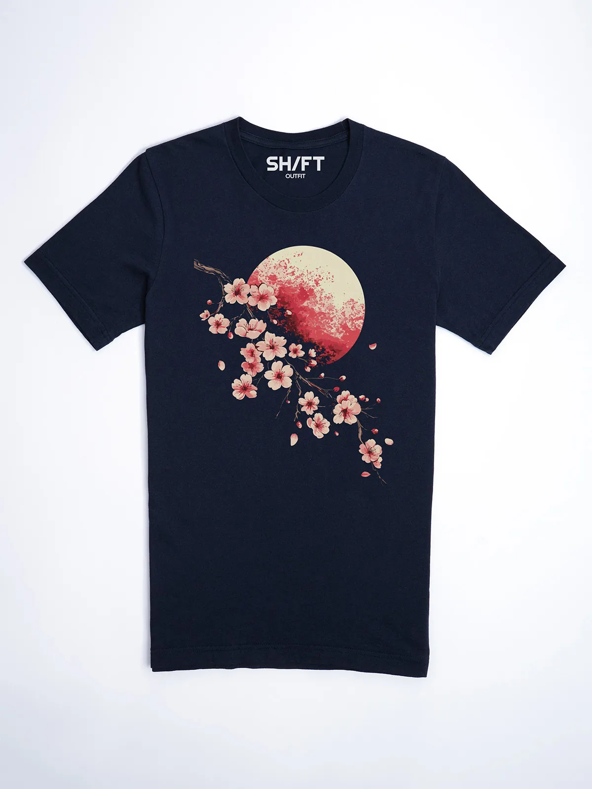 Bluetenmond T-Shirt in Navy, Hauptansicht.