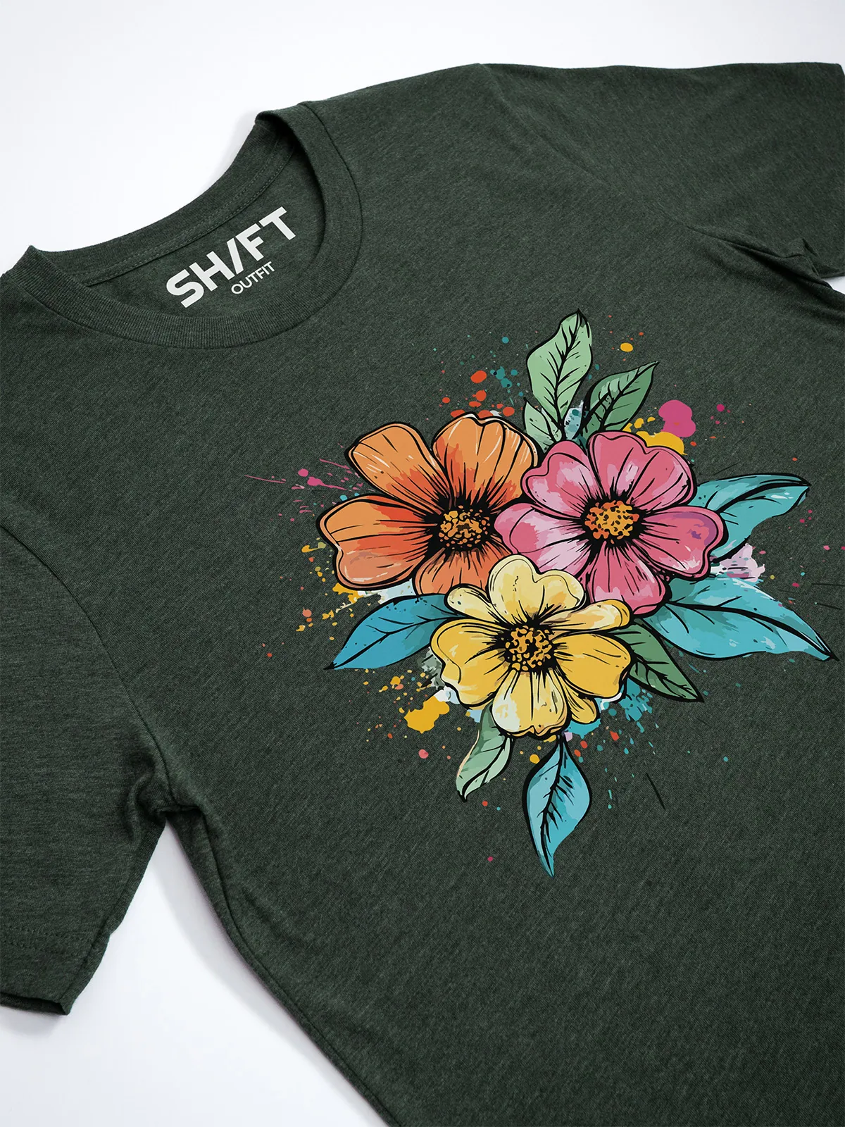 Bunte Blueten Heather Forest T-Shirt - Fruehlingsmode