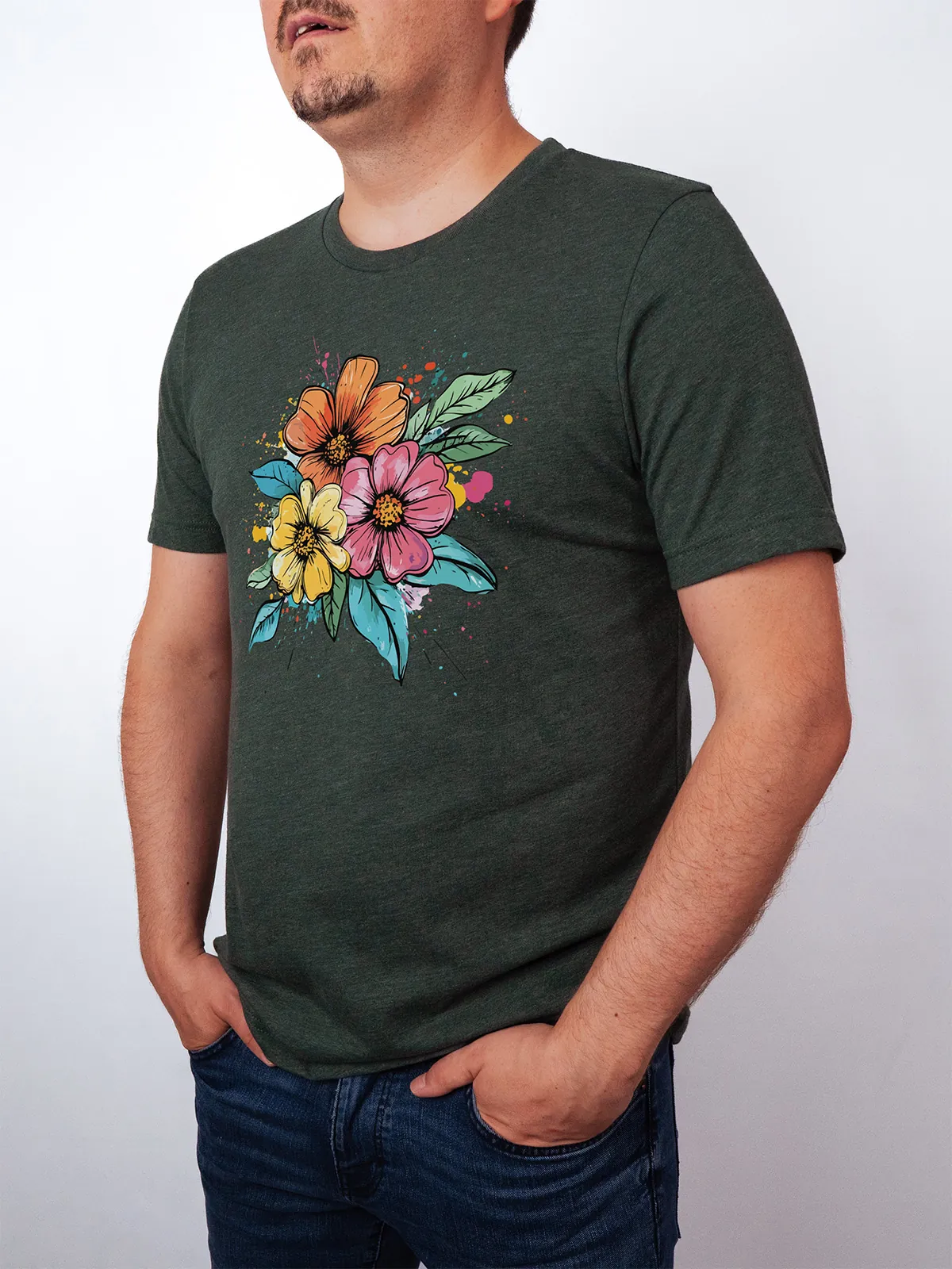 Bunte Blueten Heather Forest T-Shirt - Fruehlingsmode