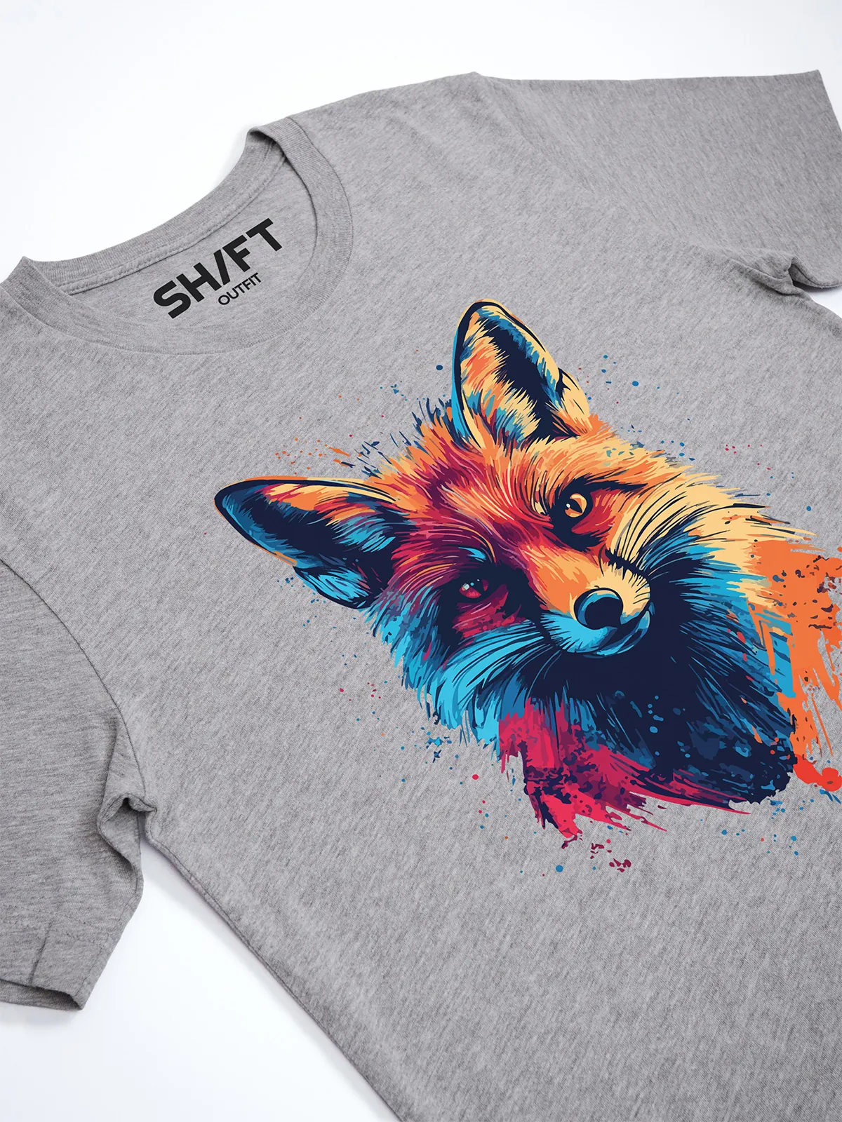 Bunter Fuchs T-Shirt Athletic Heather - Fruehling Kollektion