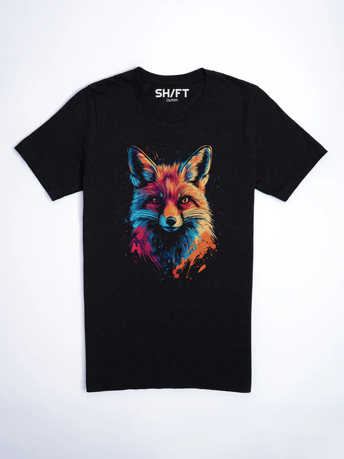 Bunter Fuchs T-Shirt Black Heather - Fruehling ShiftOutfit
