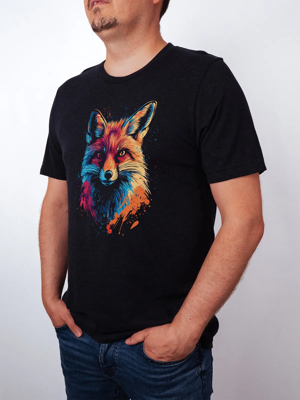 Bunter Fuchs T-Shirt Black Heather - Neustart