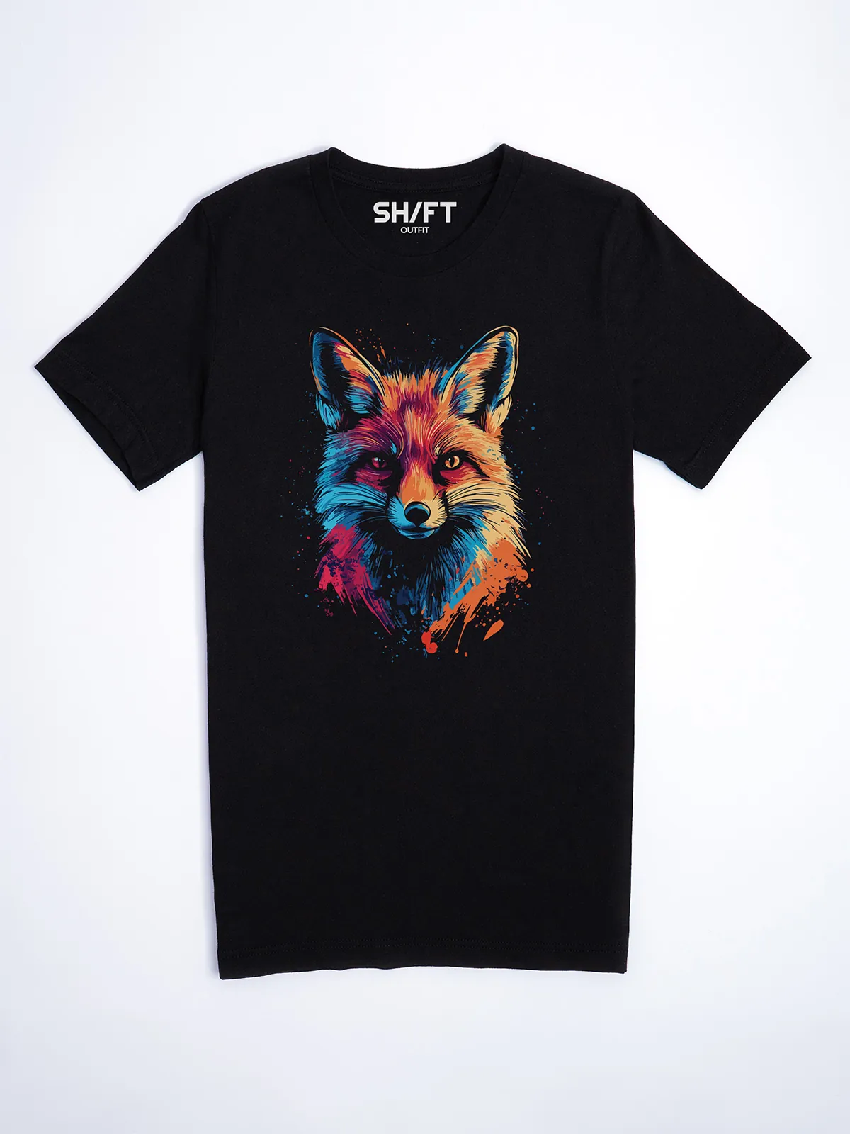 Bunter Fuchs T-Shirt Black - Neustart