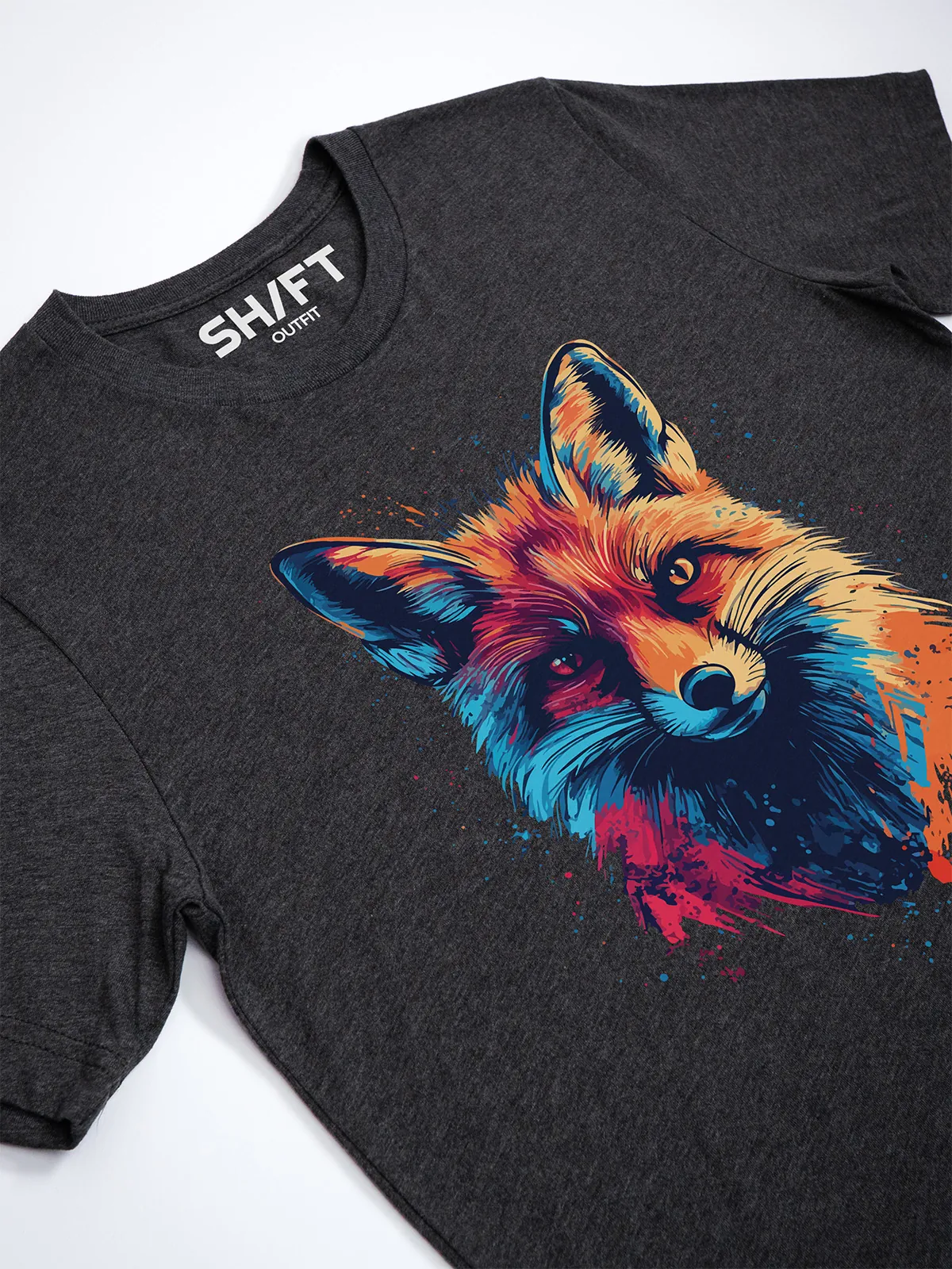 Bunter Fuchs T-Shirt Dark Grey Heather - Neustart