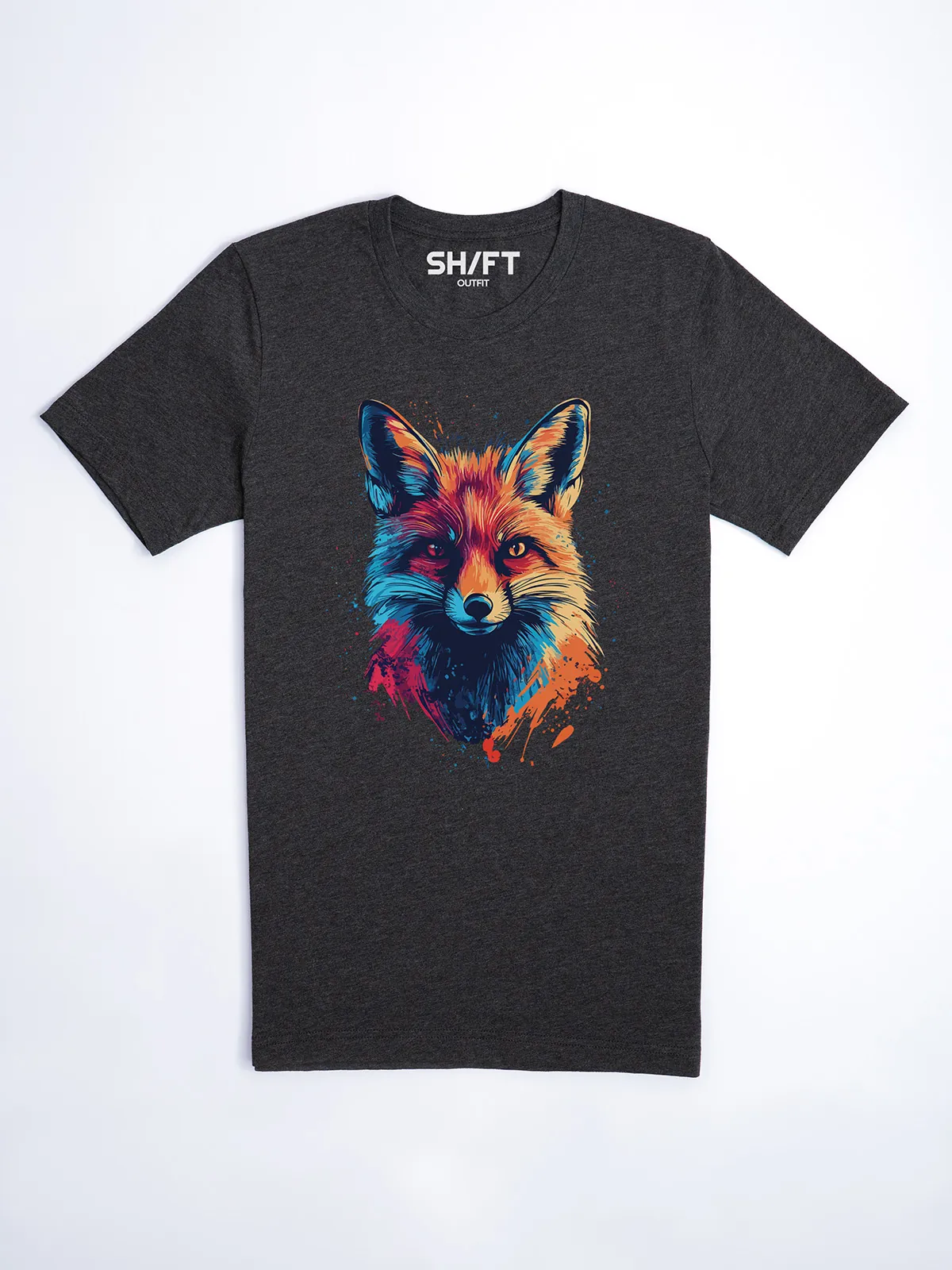 Bunter Fuchs T-Shirt Dark Grey Heather - Neustart