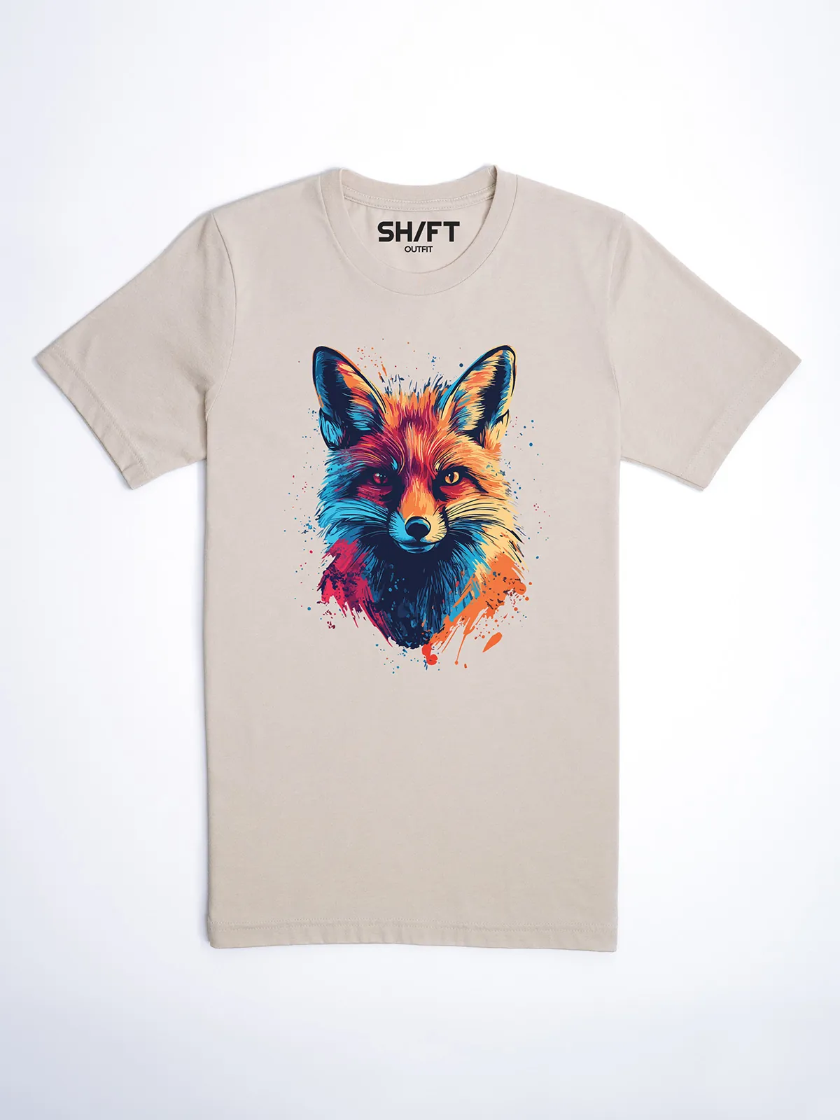 Bunter Fuchs T-Shirt Heather Dust - Fruehling ShiftOutfit