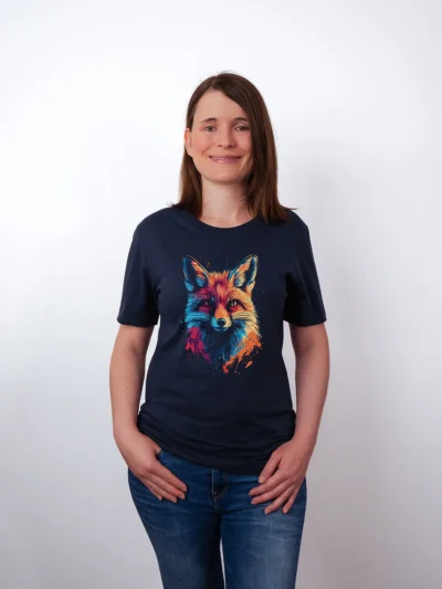 Bunter Fuchs T-Shirt Navy - Fruehling Kollektion