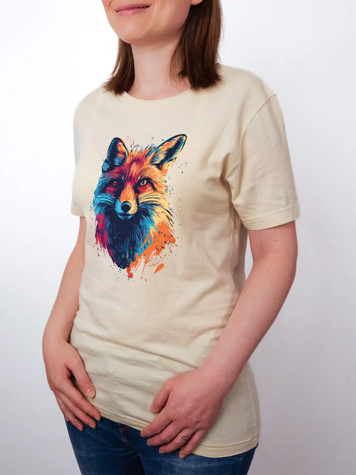 Bunter Fuchs T-Shirt Soft Cream - Neustart