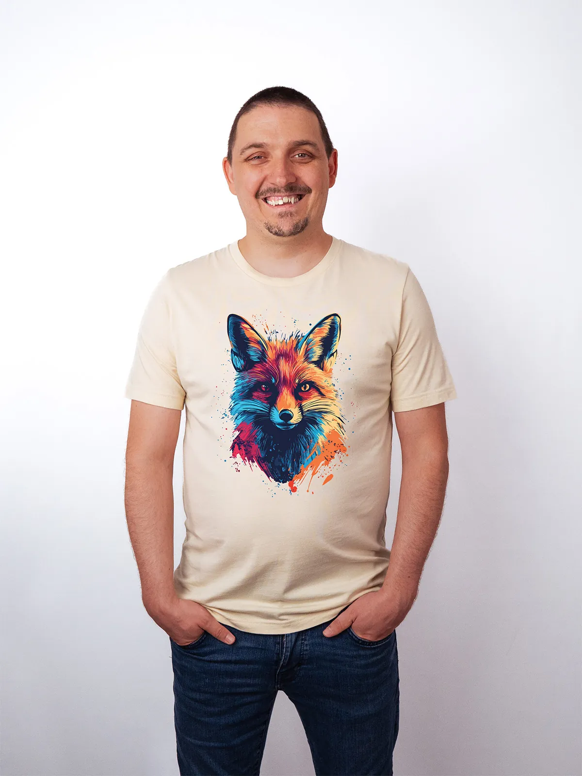 Bunter Fuchs T-Shirt Soft Cream - Neustart