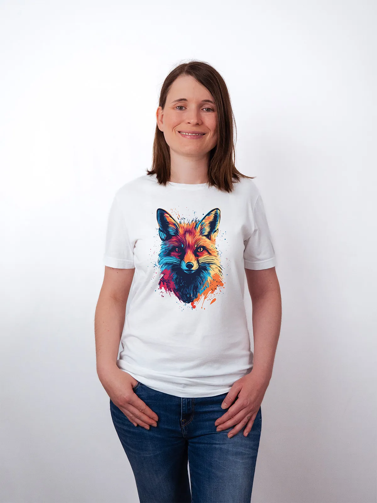 Bunter Fuchs White T-Shirt - Fruehlingsmode