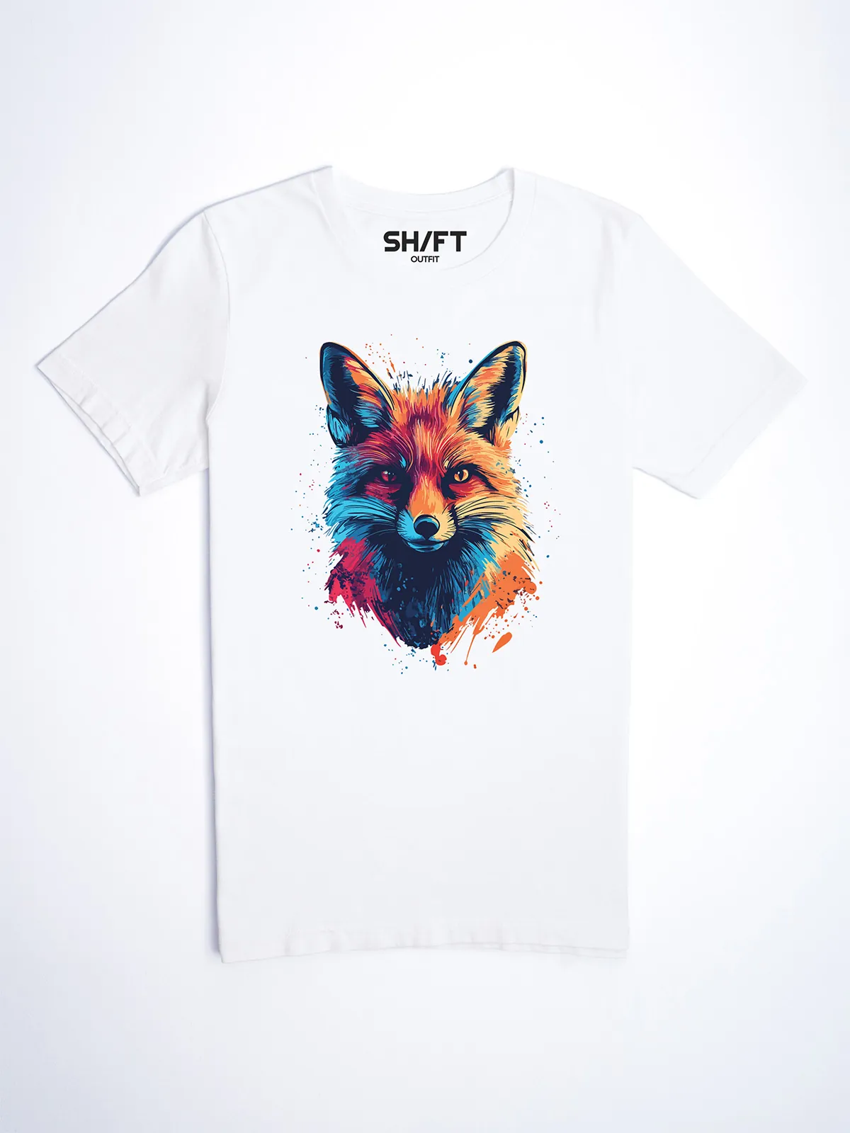 Bunter Fuchs T-Shirt White - Fruehling Kollektion