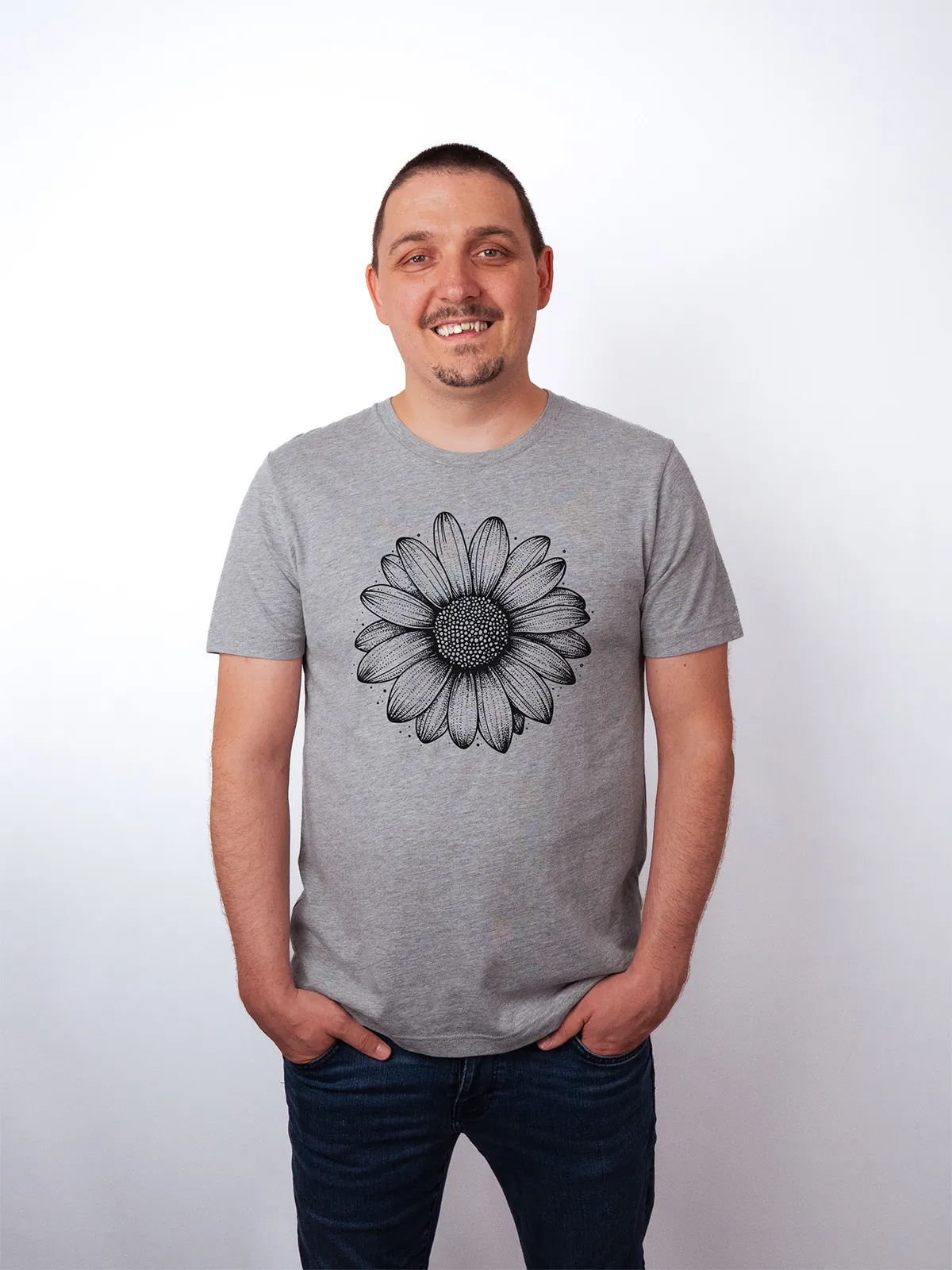 Einfache Bluete T-Shirt Athletic Heather - Fruehling mit ShiftOutfit