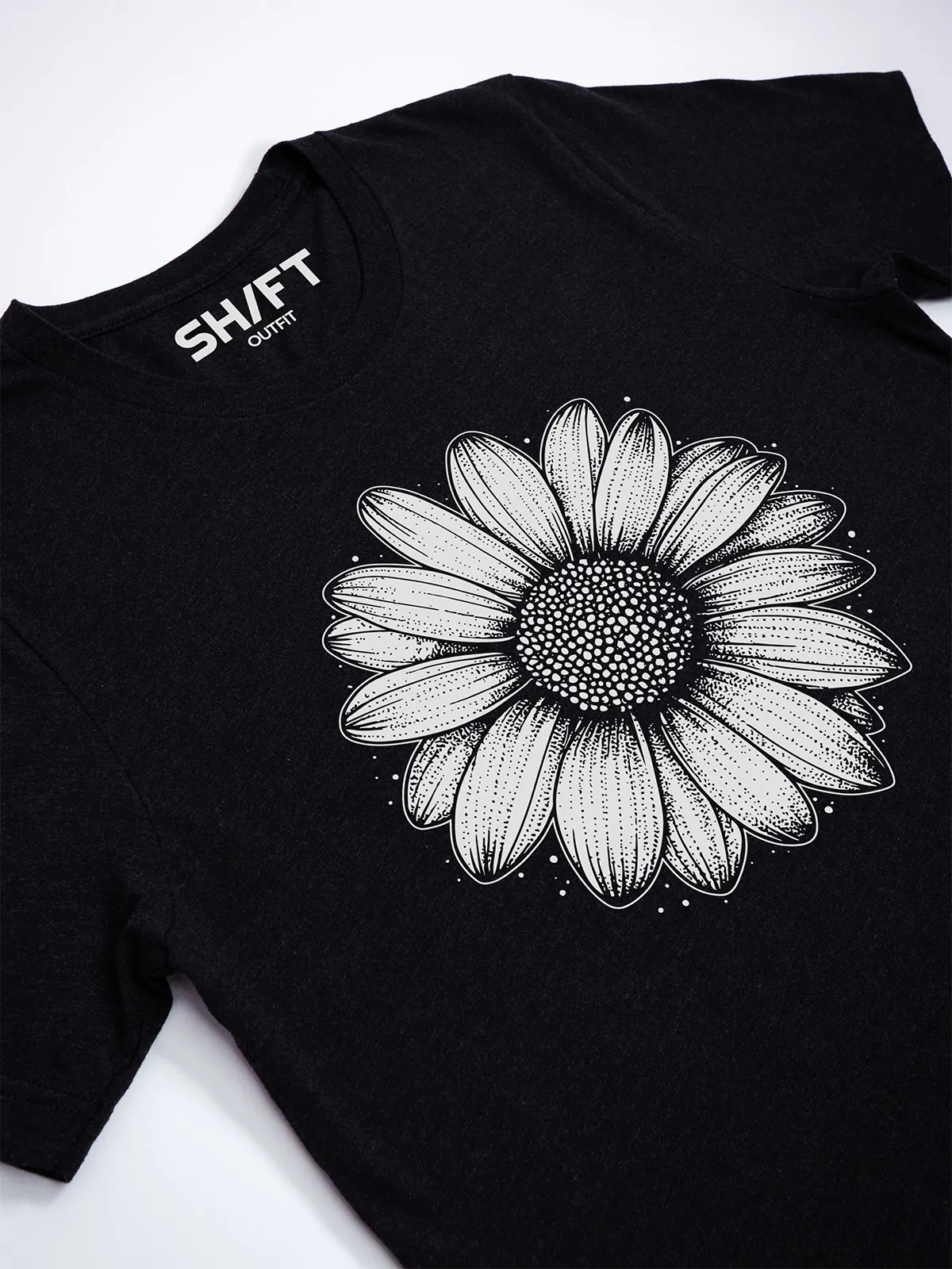 Einfache Bluete T-Shirt Black Heather - Fruehling Kollektion