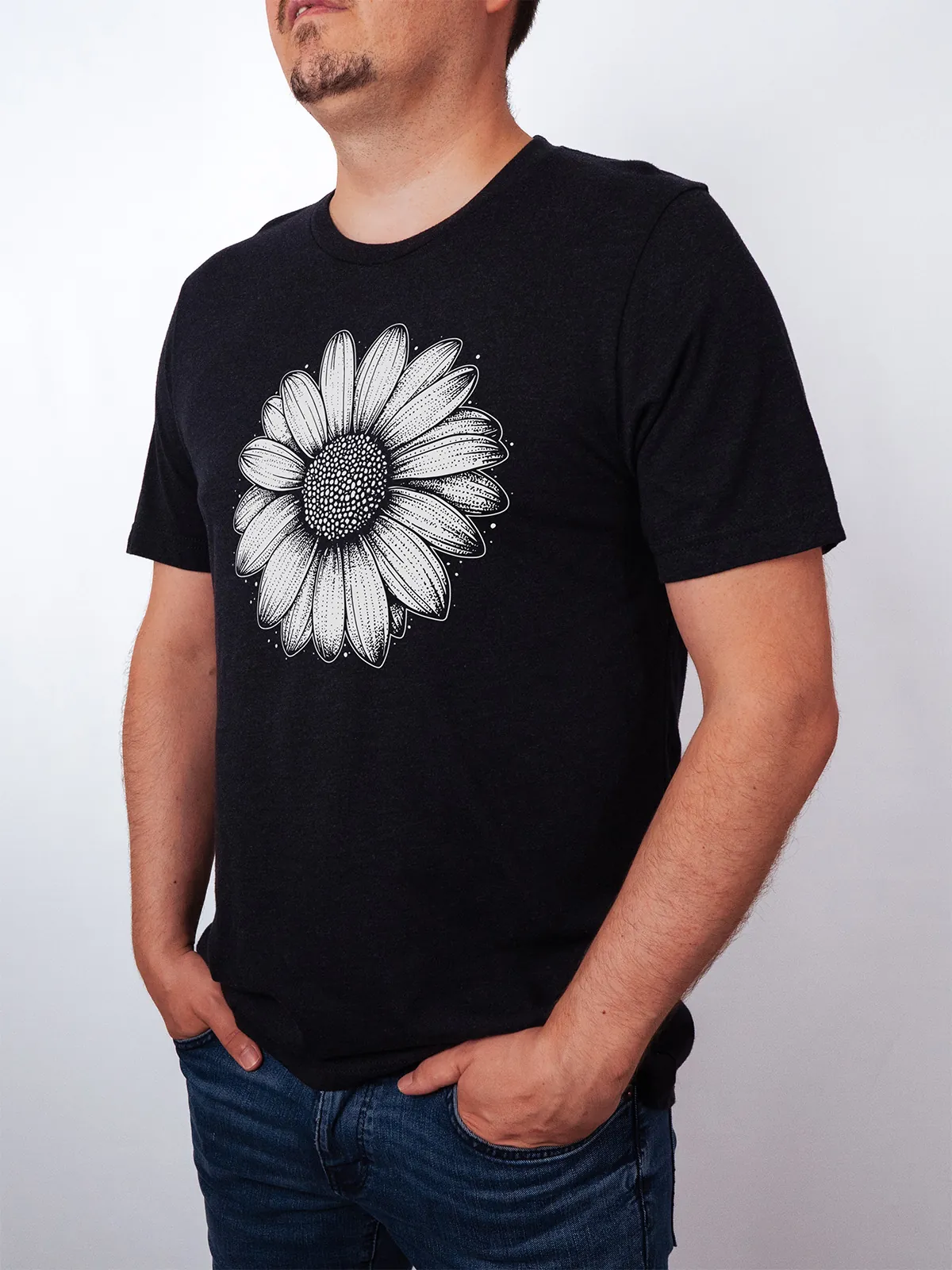 Einfache Bluete Black Heather T-Shirt - Fruehlingsmode