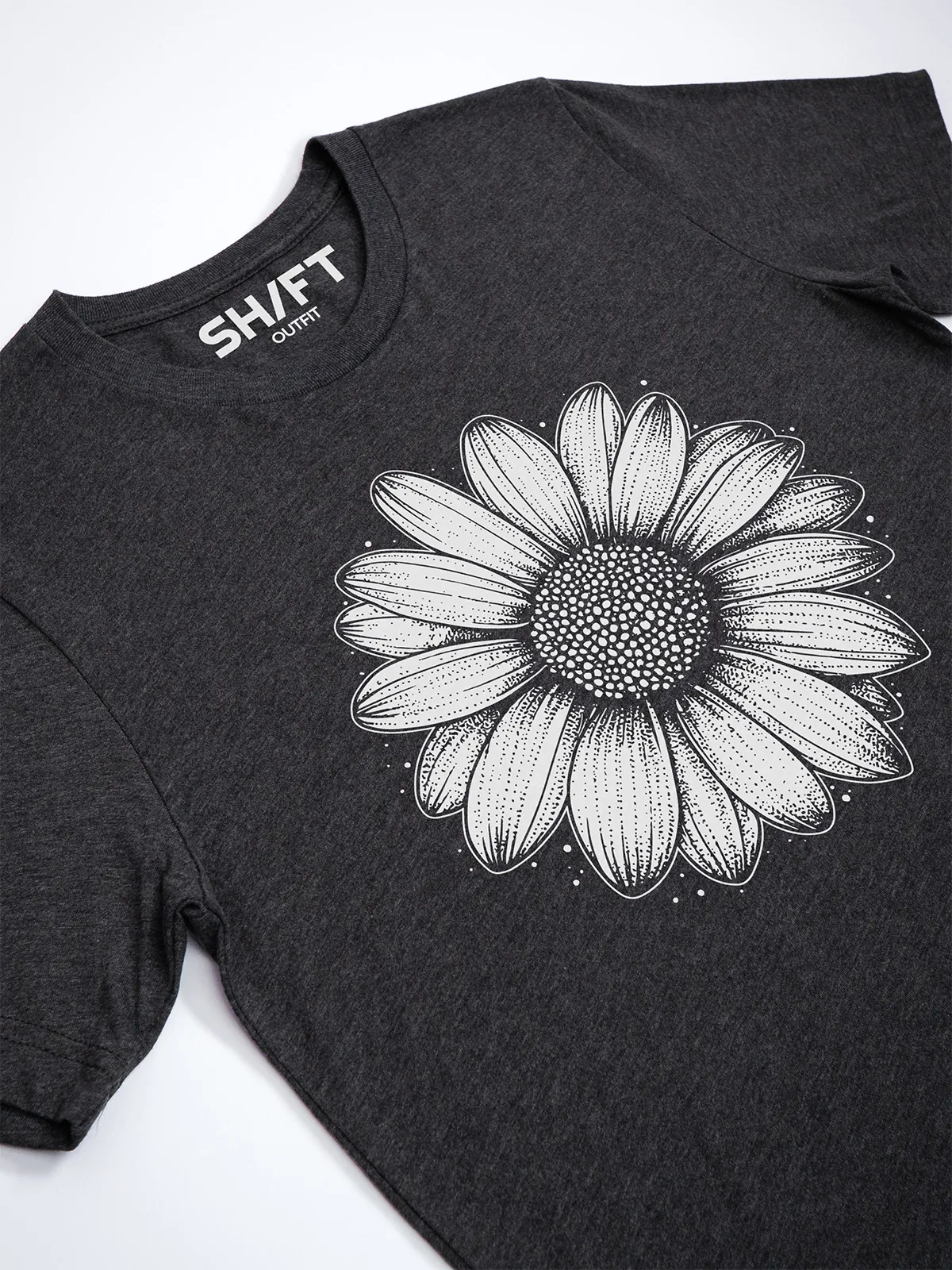 Einfache Bluete T-Shirt Dark Grey Heather - Fruehling ShiftOutfit