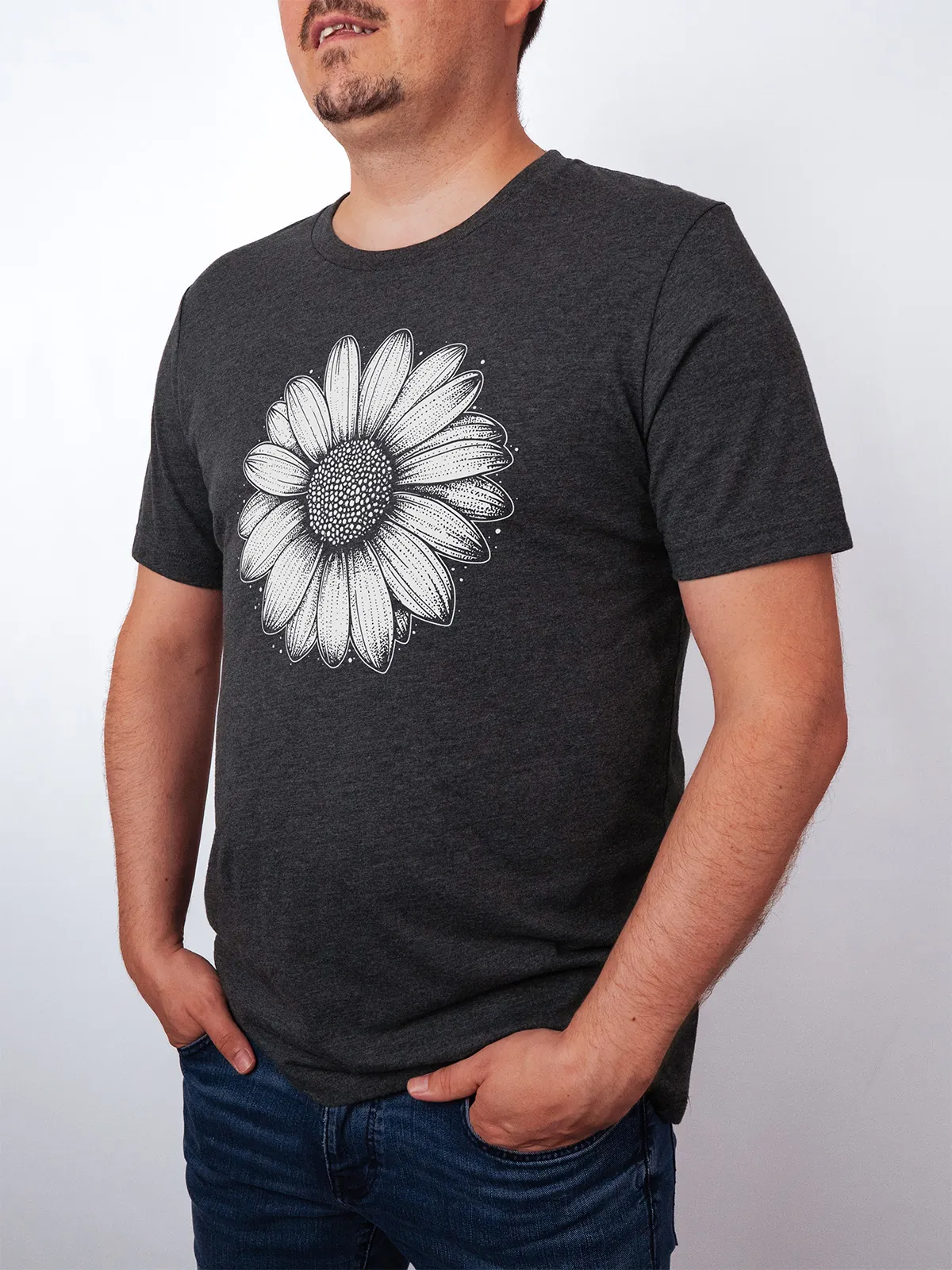 Einfache Bluete T-Shirt Dark Grey Heather - Fruehling ShiftOutfit