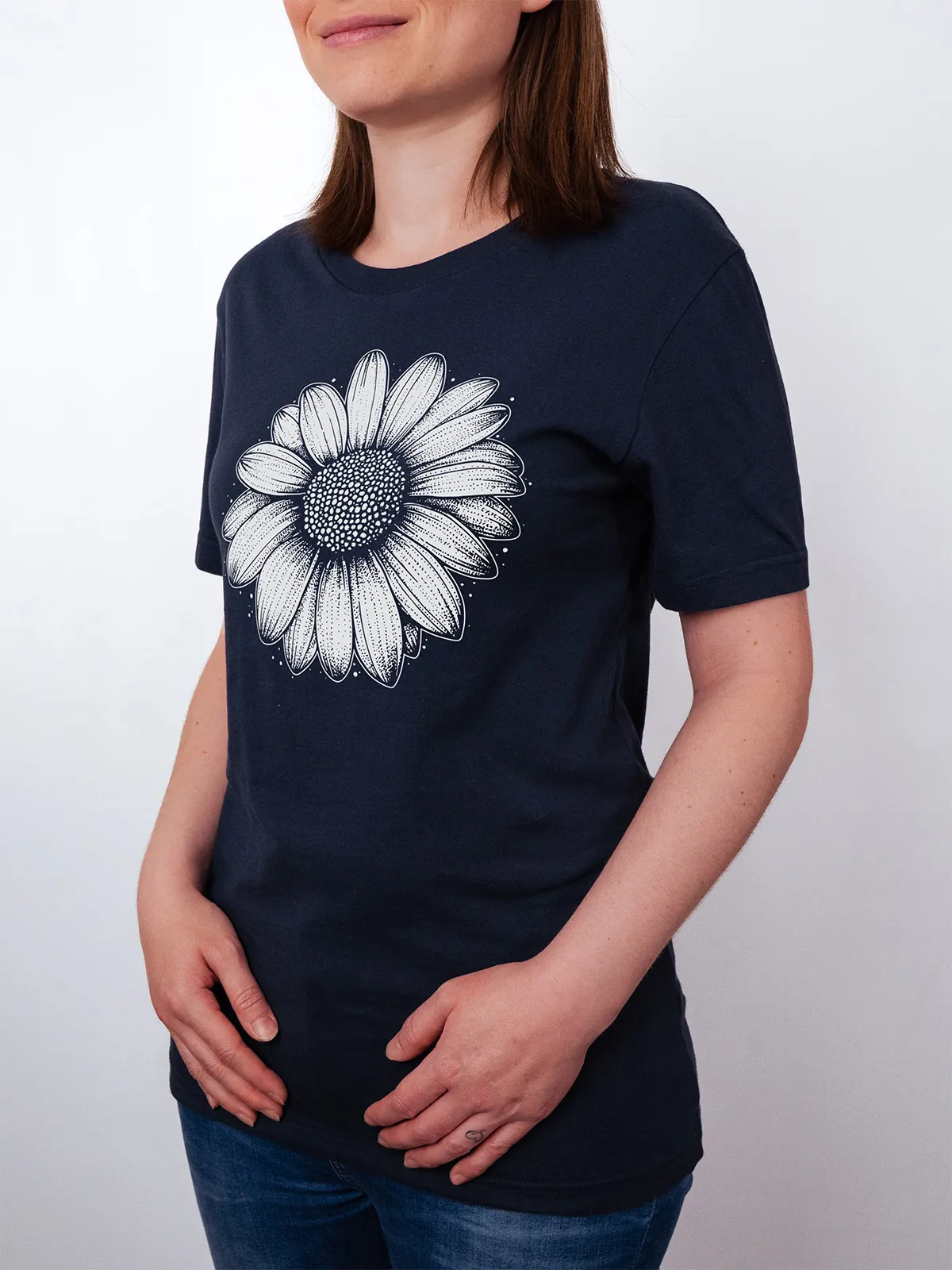 Einfache Bluete Navy T-Shirt - Fruehlingsmode